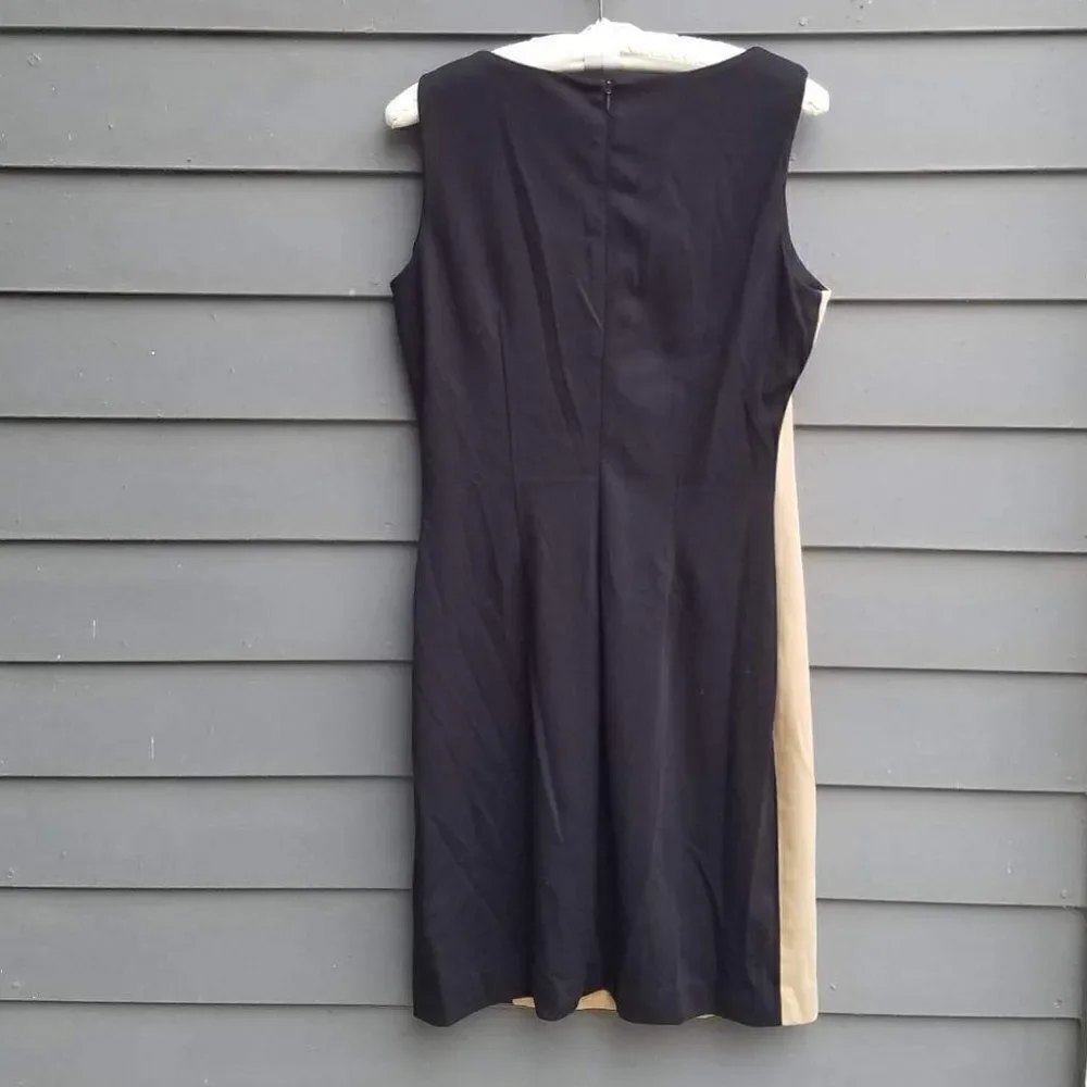 Lauren Ralph Lauren Camel/Black Sheath Dress Size 12